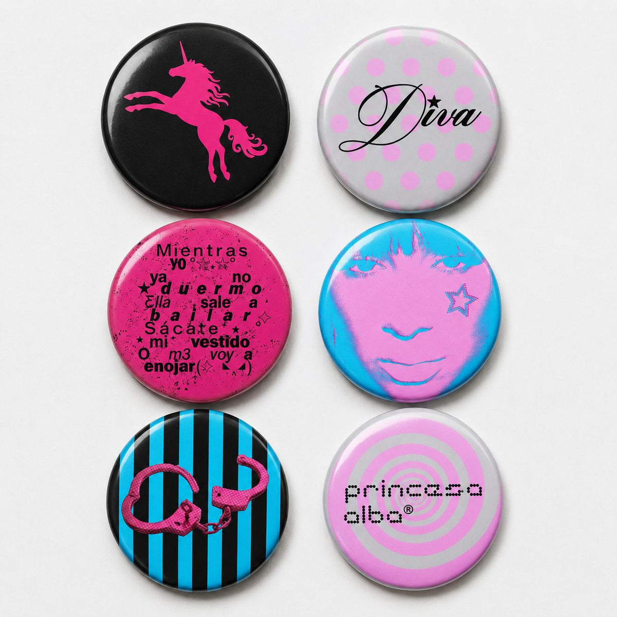 Set 6 Pins Diva´s & Unicorn´s